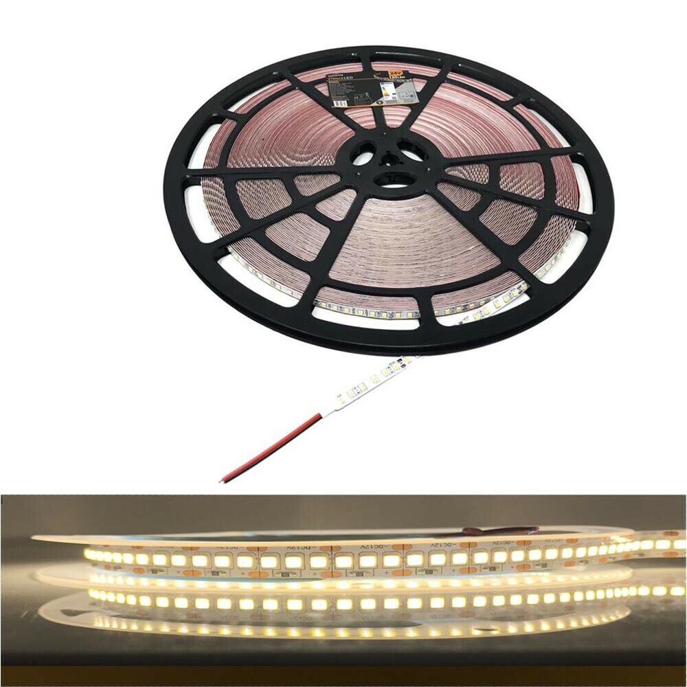 STRISCIA LED SMD 2835 STRIP ADESIVA 50 MT 24V BOBINA LUCE NATURALE 4000K