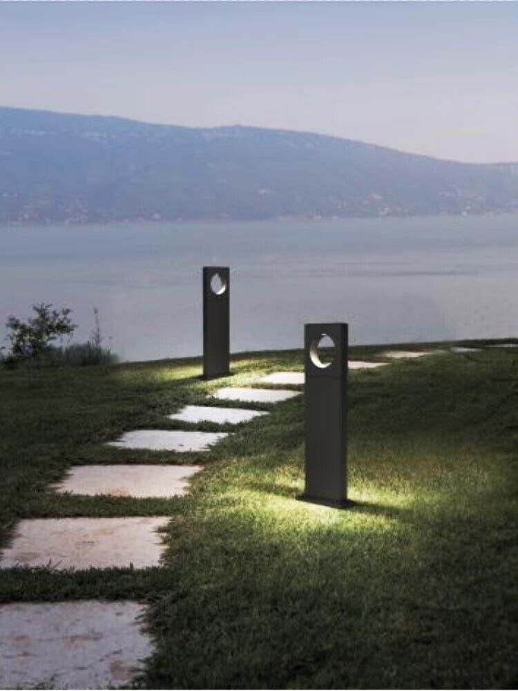 LAMPIONE DA TERRA GIARDINO LAMPADA LED LUCE NATURALE 12 W IP65 LAMPIONCINO NERO