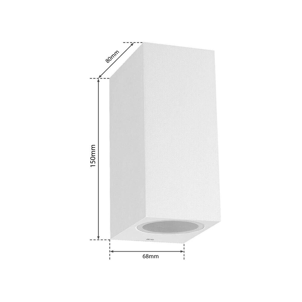 APPLIQUE DA PARETE INTERNO ESTERNO IP65 PORTA FARETTO GU10 ES55B BIANCO