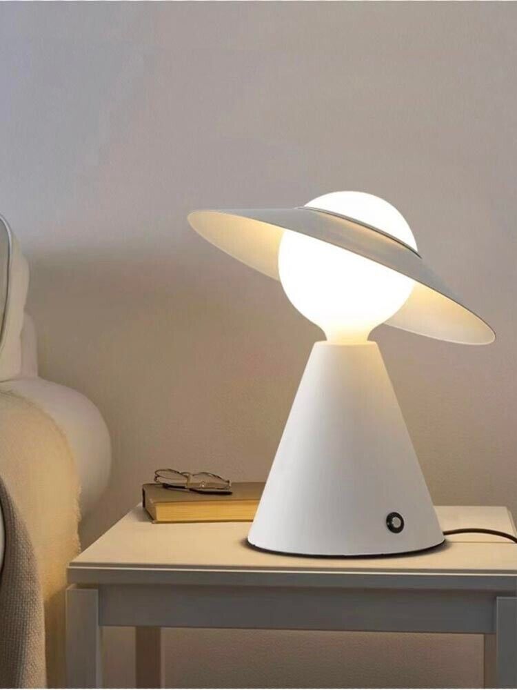 LAMPADA DA TAVOLO SCRIVANIA COMODINO LUME PORTA LAMPADINA E27 LUMETTO BIANCO