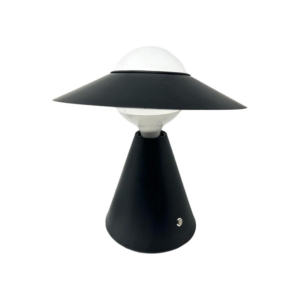 LAMPADA DA TAVOLO SCRIVANIA COMODINO LUME PORTA LAMPADINA E27 LUMETTO NERO