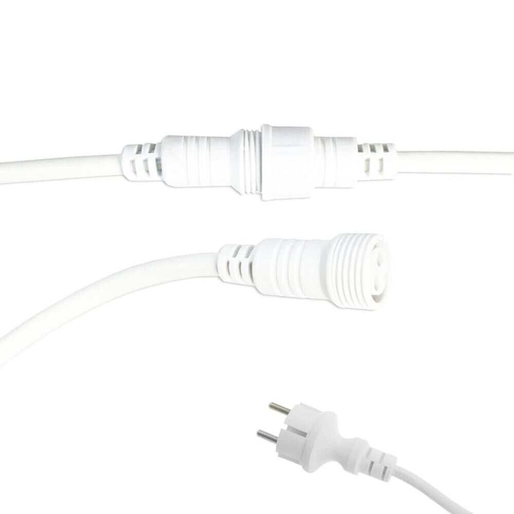 CATENA LUMINOSA 10 PORTA LAMPADINA E27 CAVO PROLUNGA ESTERNO IMPERMEABILE BIANCO