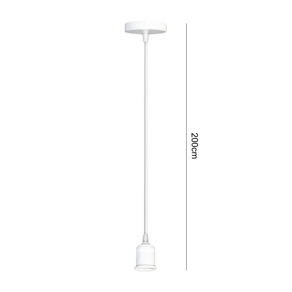PORTALAMPADA LAMPADARIO A SOSPENSIONE PORTA LAMPADINA E27 CAVO 2 MT BIANCO