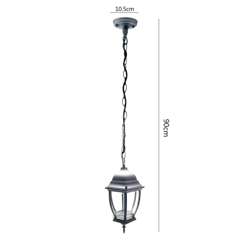 LANTERNA DA SOFFITTO A SOSPENSIONE LAMPADARIO PER ESTERNO INTERNO ES40 GRIGIO