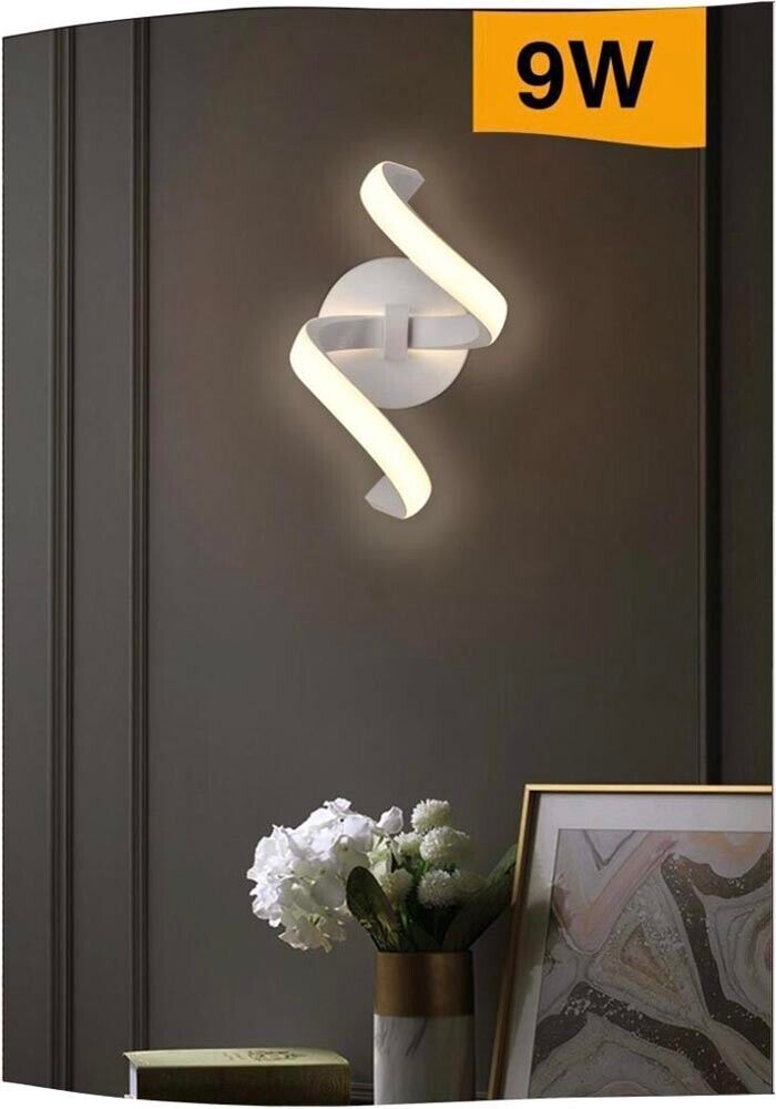 APPLIQUE A SPIRALE DA PARETE INTERNO LED LUCE CALDA 9 WATT E58-BC