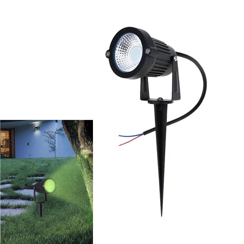 FARETTO LED 5 W PROIETTORE LUCE VERDE DA GIARDINO CON PICCHETTO ES06-NV