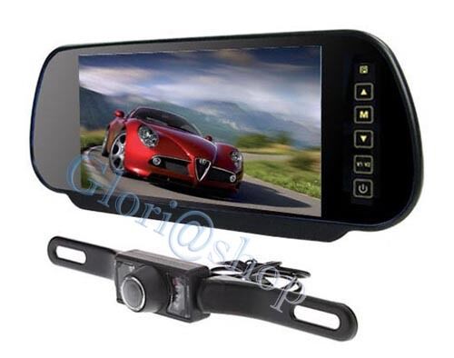 KIT RETROMARCIA SPECCHIETTO 7" TELECAMERA 7 LED INFRAROSSI PER AUTO CAMPER BARCA