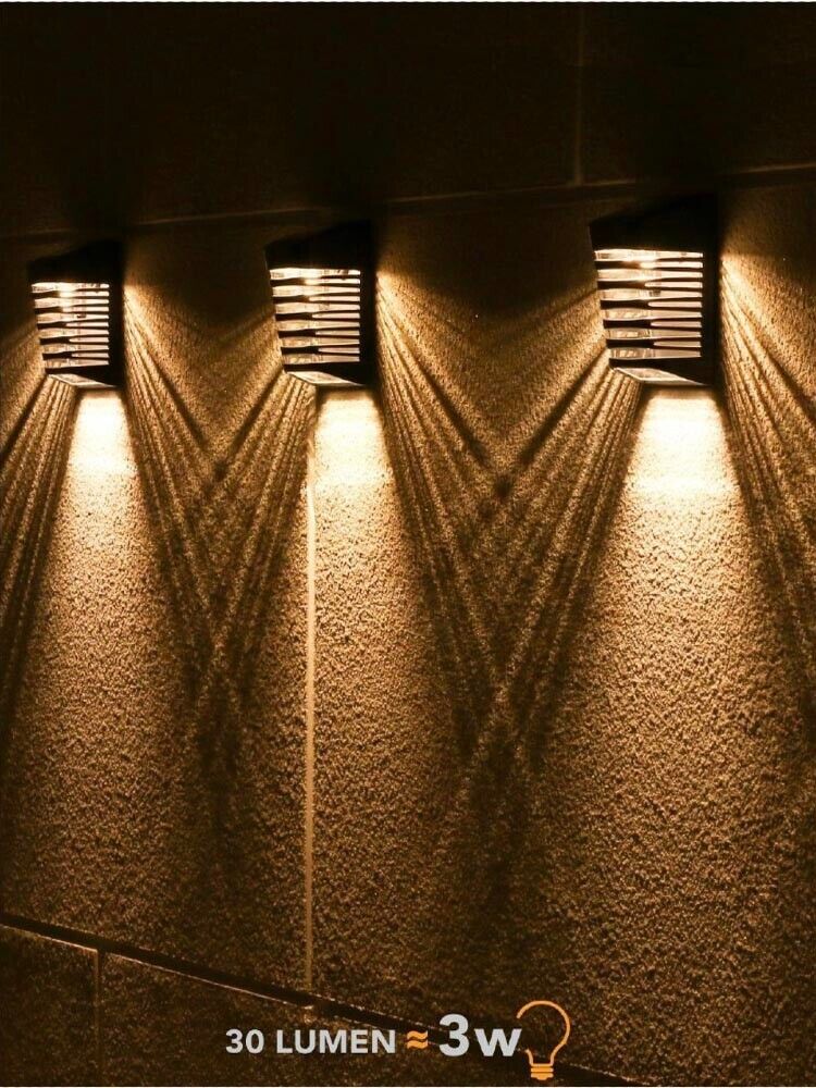 FARETTO LED PANNELLO SOLARE SENSORE CREPUSCOLARE APPLIQUE LUCE CALDA 3 W
