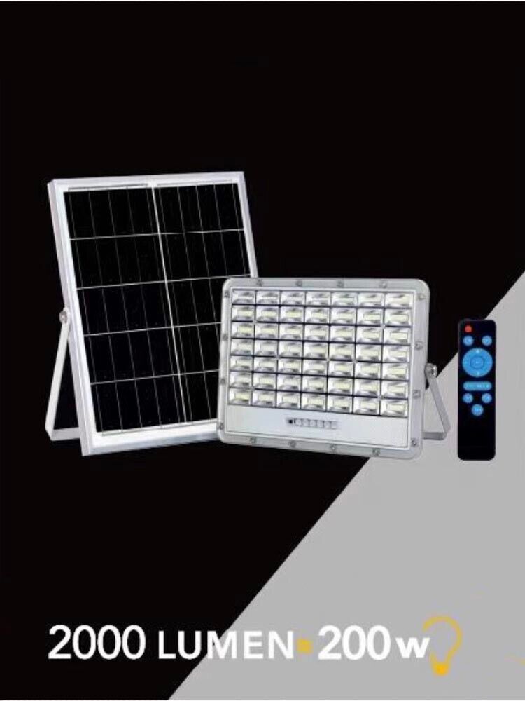200 W FARO LED PANNELLO SOLARE RICARICABILE ILLUMINATORE LUCE BINCA TELECOMANDO