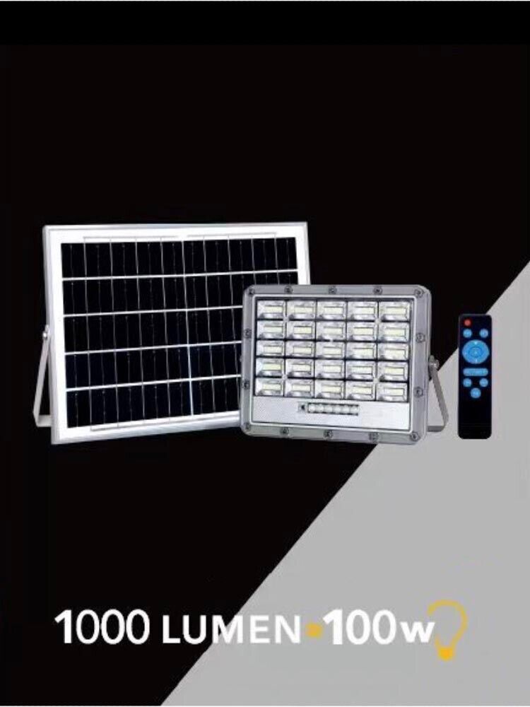 100 W FARO LED PANNELLO SOLARE RICARICABILE ILLUMINATORE LUCE BIANCA TELECOMANDO