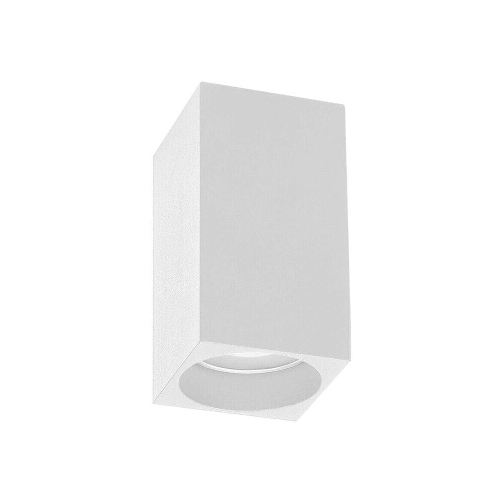 PORTAFARETTO DA SOFFITTO IN GESSO ATTACCO GU10 PORTA FARETTO A CUBO BIANCO
