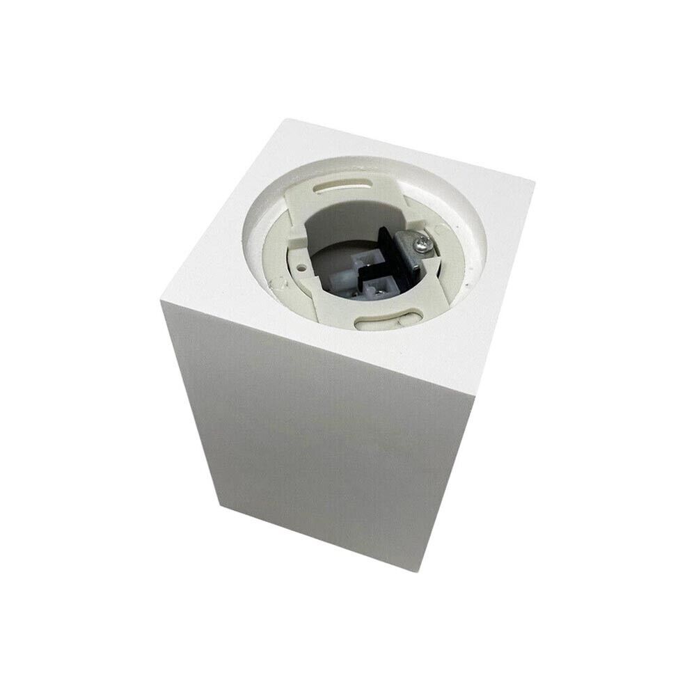 PORTAFARETTO DA SOFFITTO IN GESSO ATTACCO GU10 PORTA FARETTO A CUBO BIANCO