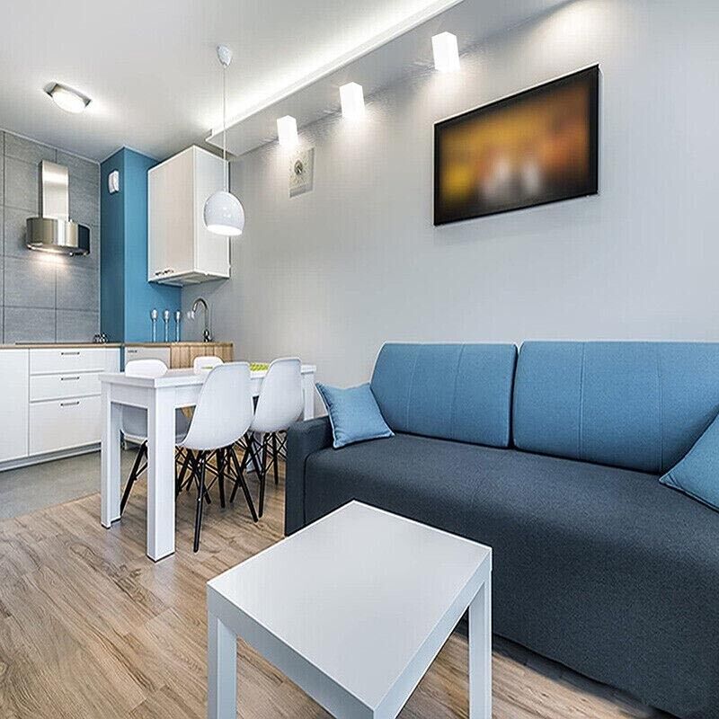 PORTAFARETTO DA SOFFITTO IN GESSO ATTACCO GU10 PORTA FARETTO A CUBO BIANCO