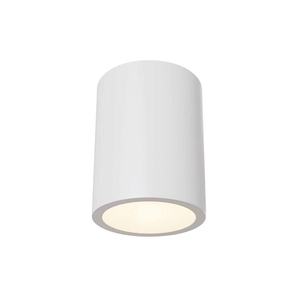 PORTAFARETTO DA SOFFITTO IN GESSO ATTACCO GU10 PORTA FARETTO A CILINDRO BIANCO