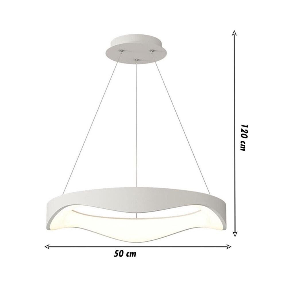 LAMPADARIO PLAFONIERA LED A ONDA 38 W 3 COLORAZIONI LUCE BIANCA CALDA NATURALE