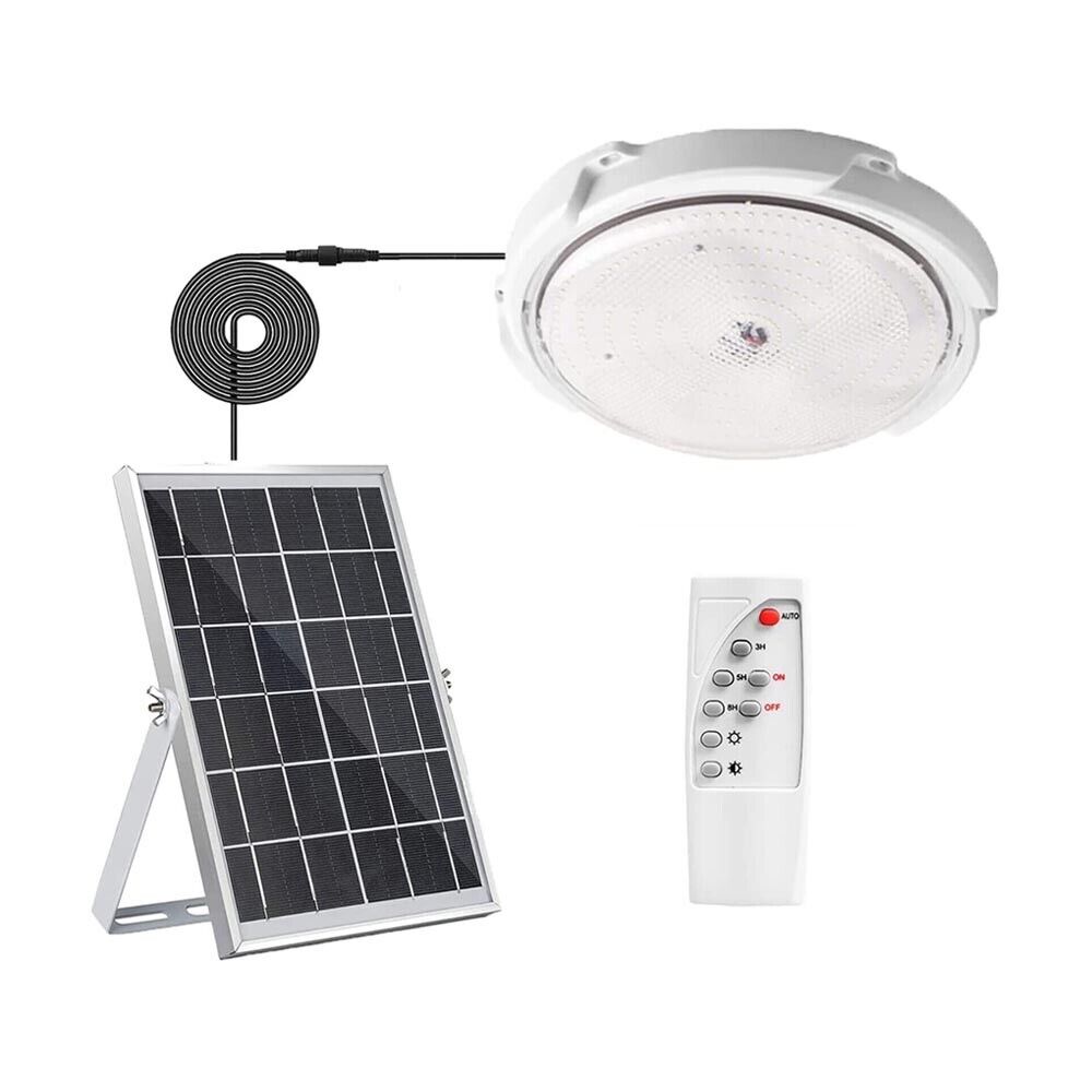 PLAFONIERA LED PANNELLO SOLARE RICARICABILE LAMPADA 60 W LUCE BIANCA ESTERNO