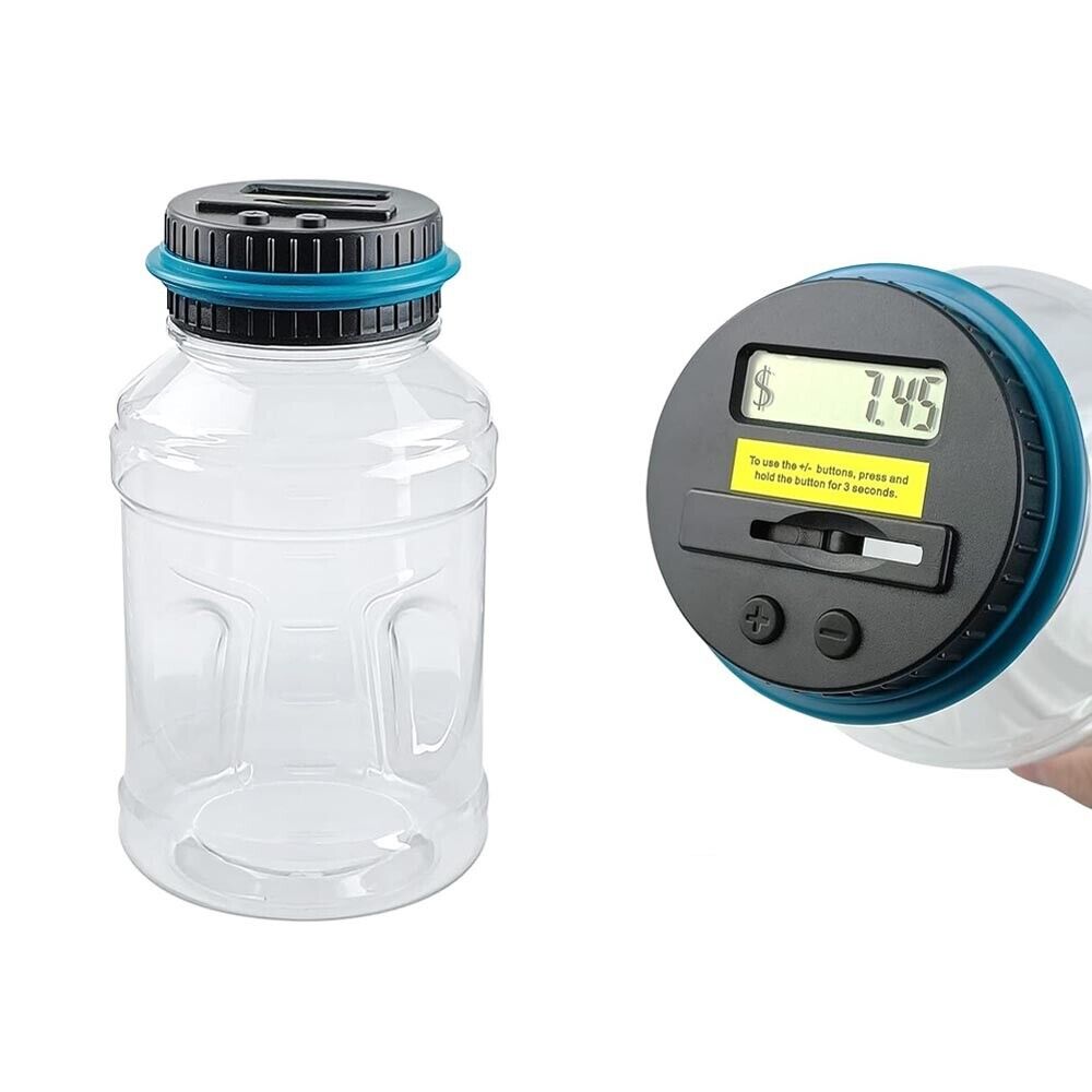 SALVADANAIO DIGITALE CONTA SOLDI MONETE EURO AUTOMATICO CON DISPLAY LCD