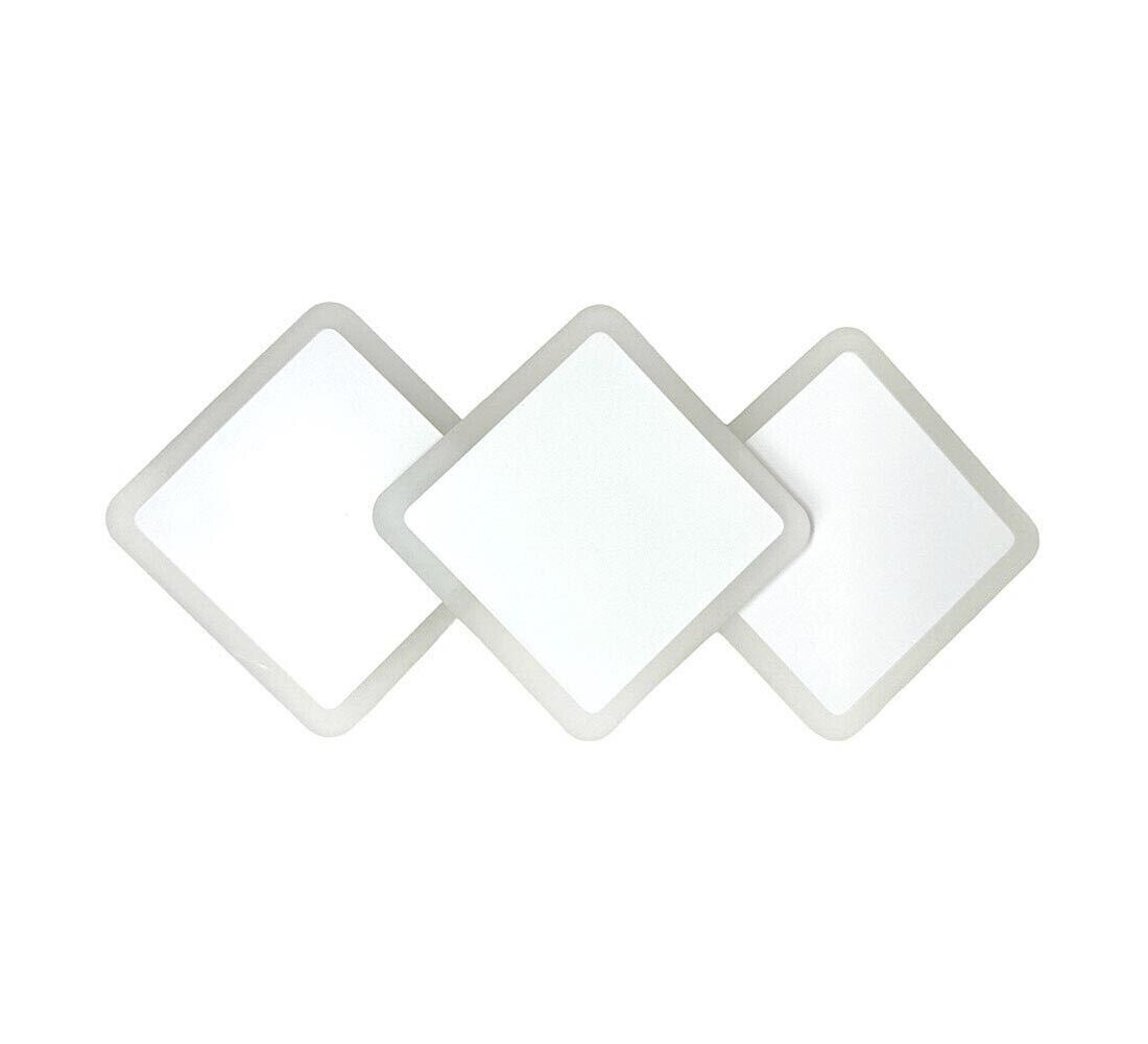 APPLIQUE LED LUCE BIANCA CALDA NATURALE 14 W LAMPADA DA PARETE 3 ROMBI IN VETRO