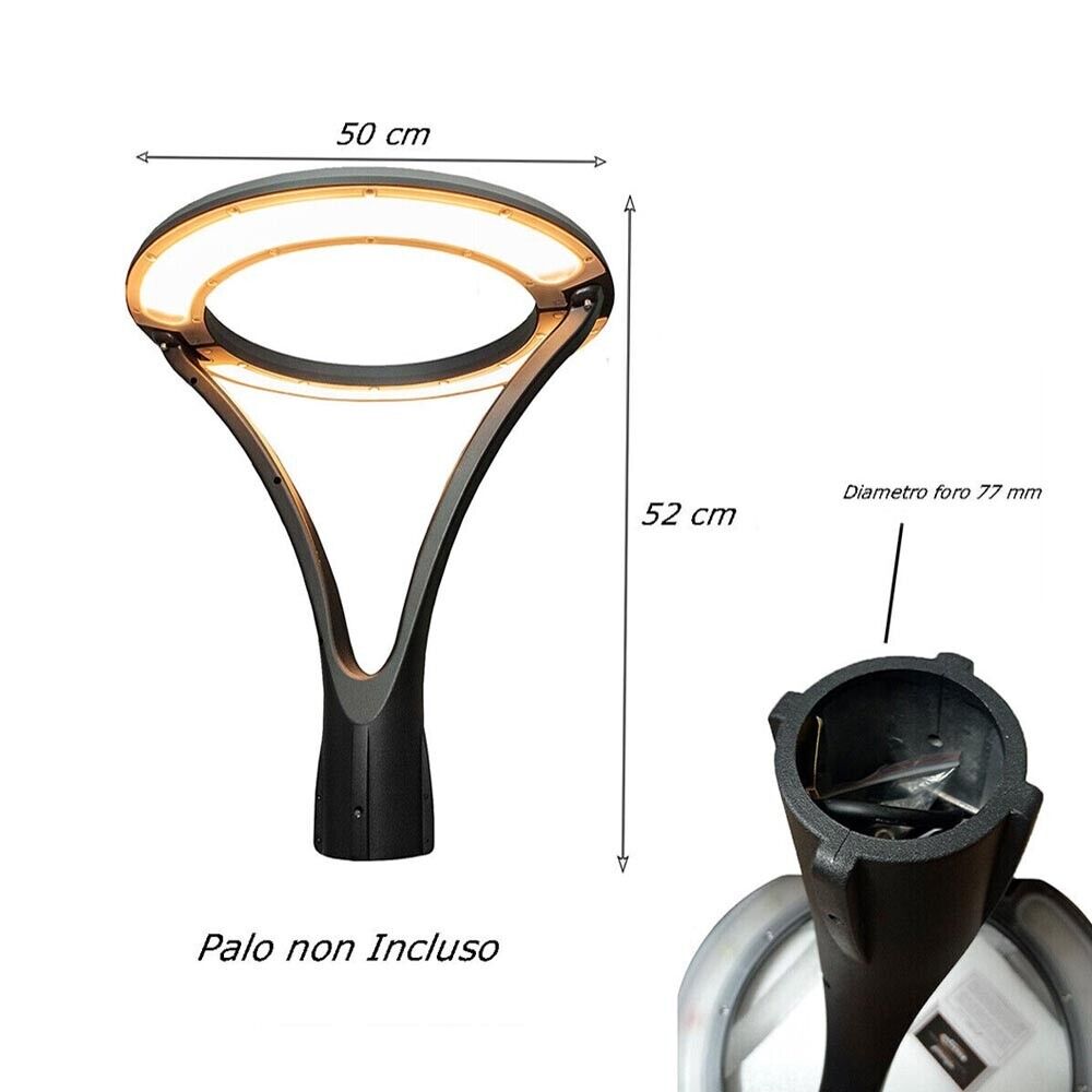 LAMPIONE DA GIARDINO 100 WATT LAMPADA LED LUCE CALDA MODERNA PER VIALETTI IP65