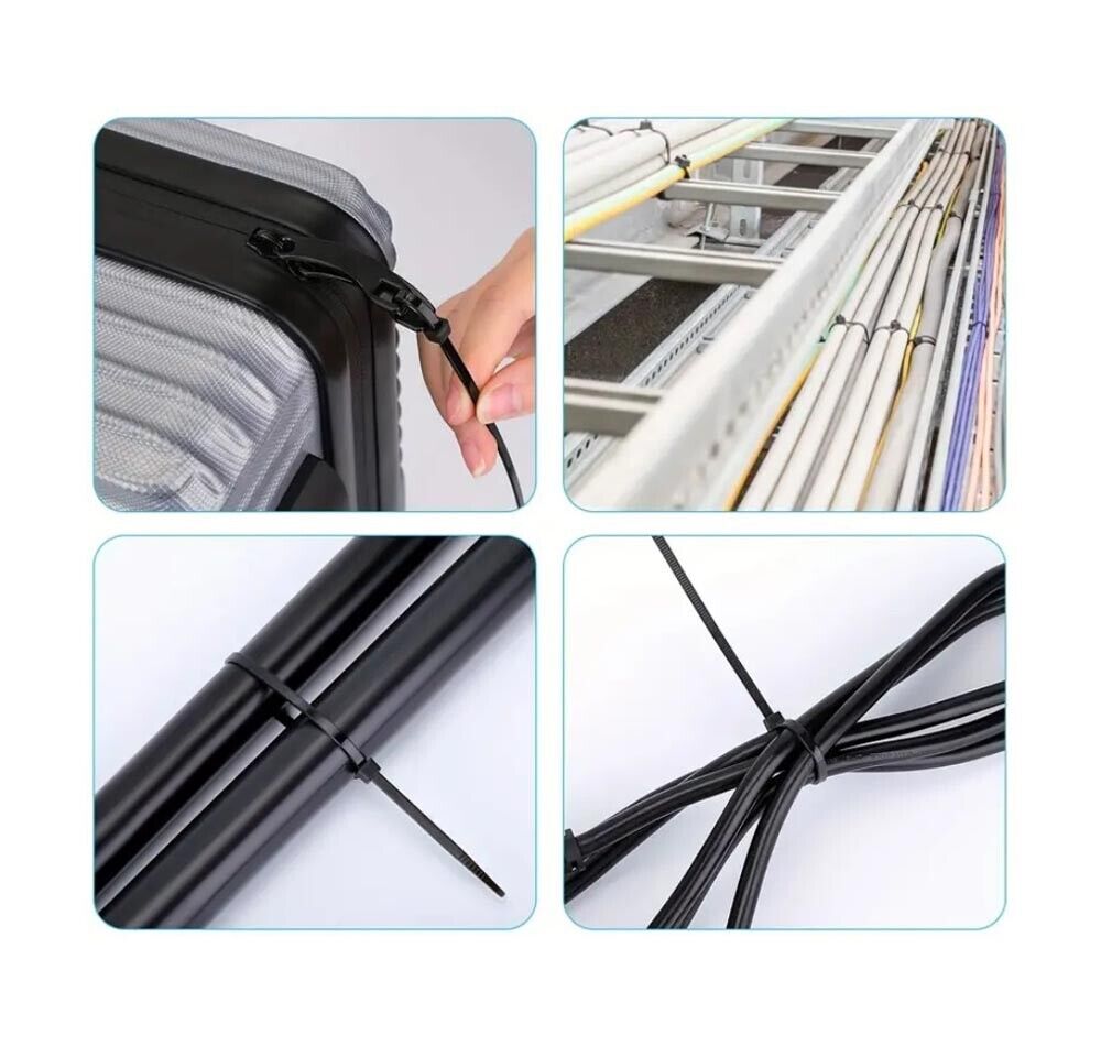 200 PEZZI FASCETTE ELETTRICISTA FASCETTA DI CABLAGGIO 2.5 MM 10 CM IN NYLON NERO