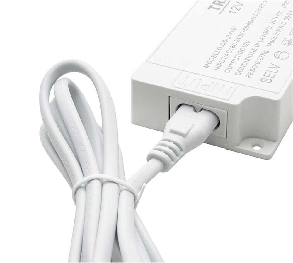 ALIMENTATORE SLIM TRASFORMATORE DA 230V A 12V 24 W PER STRISCIA LED SENSORI LUCI