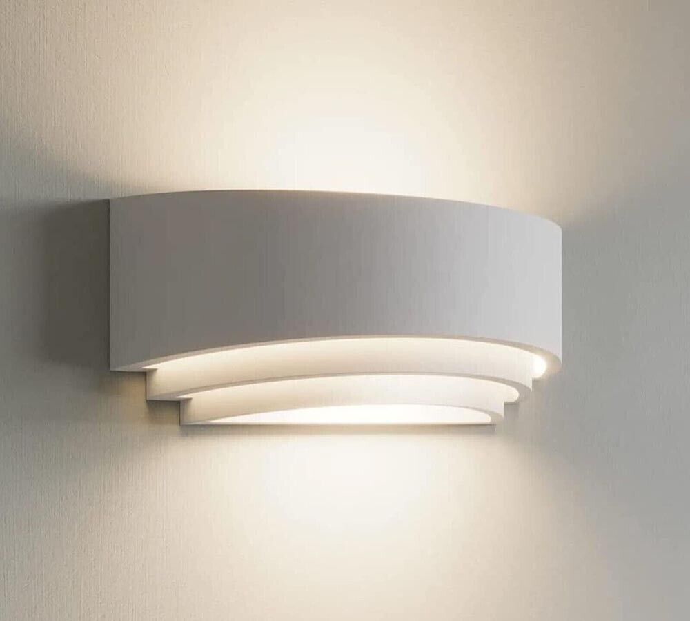 APPLIQUE DA PARETE IN GESSO VERNICIABILE ATTACCO R7S LUCE DOPPIA EMISSIONE