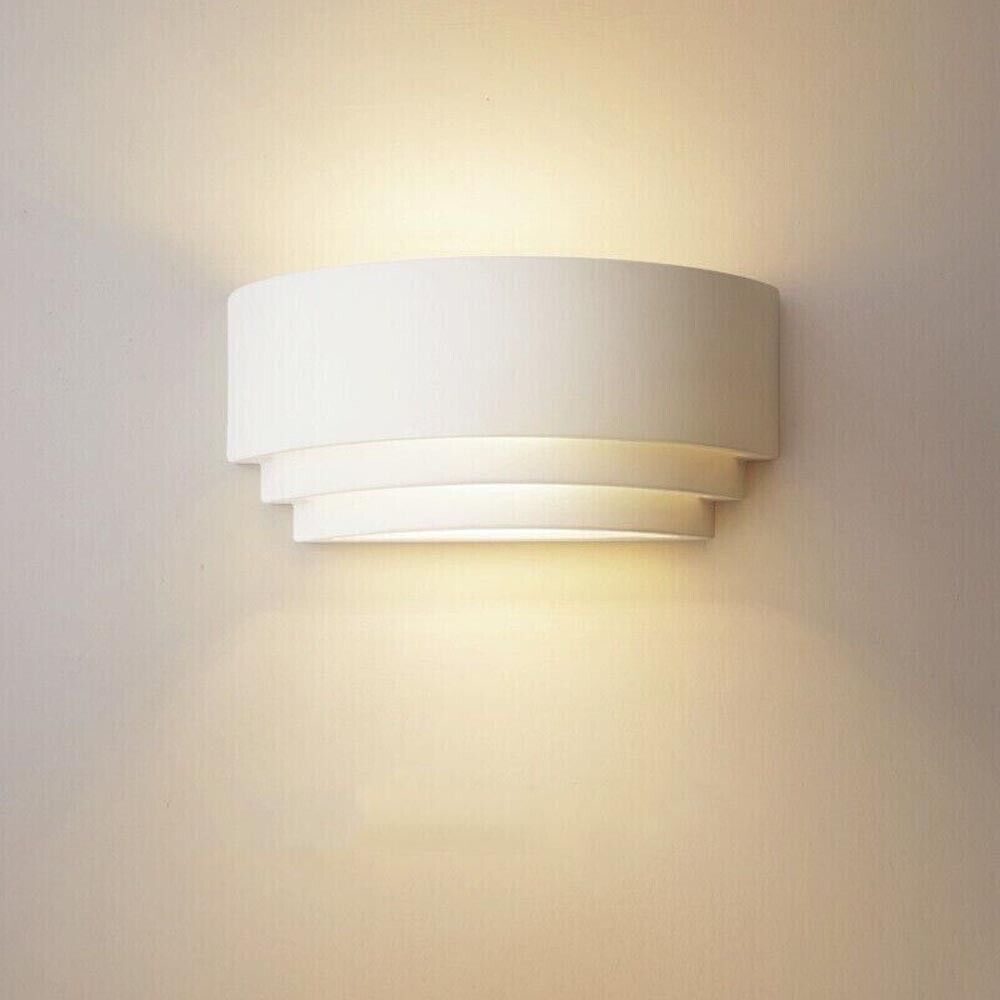 APPLIQUE DA PARETE IN GESSO VERNICIABILE ATTACCO R7S LUCE DOPPIA EMISSIONE