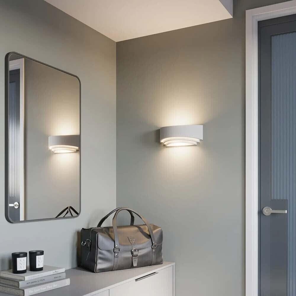 APPLIQUE DA PARETE IN GESSO VERNICIABILE ATTACCO R7S LUCE DOPPIA EMISSIONE