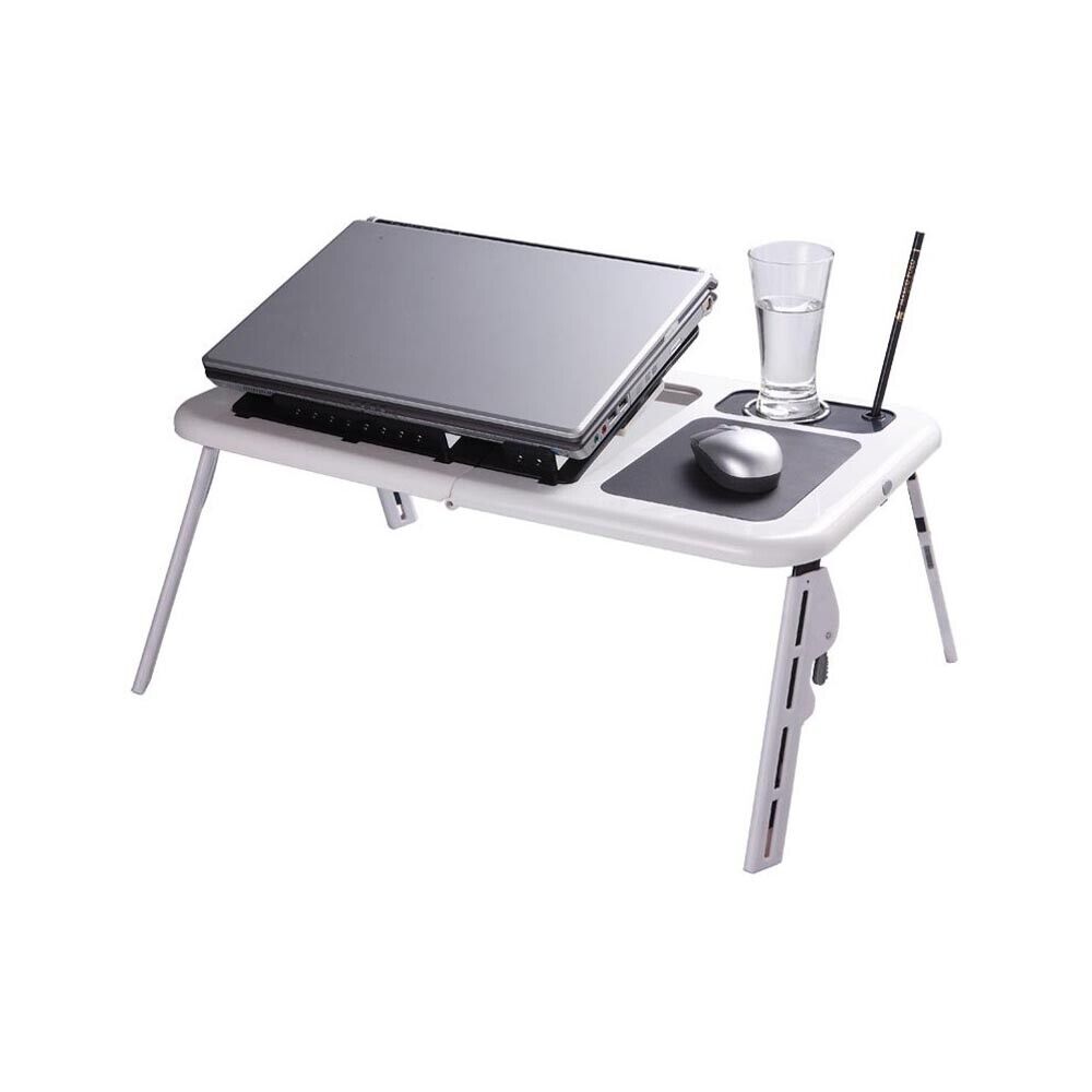 TAVOLINO PORTATILE SUPPORTO 2 VENTOLE TAVOLO PIEGHEVOLE BASE PORTA
