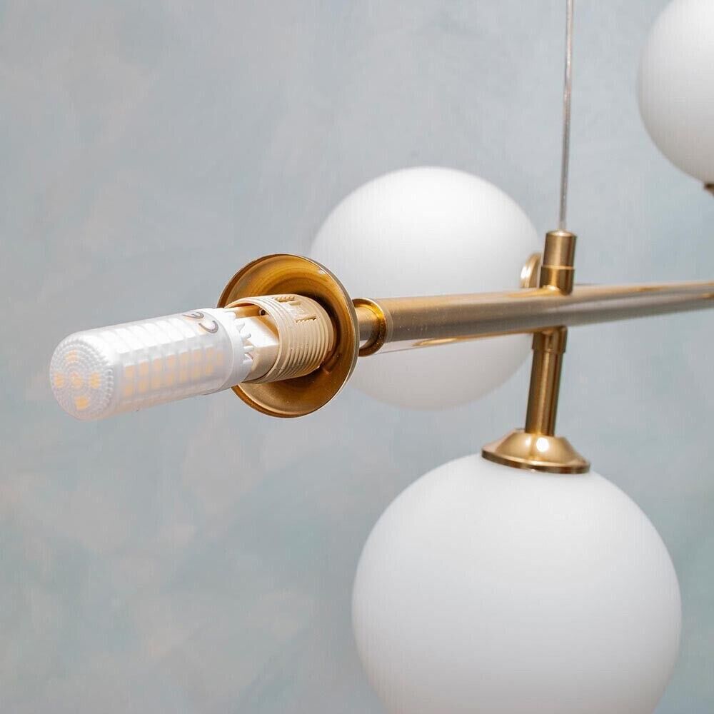 LAMPADARIO A SOSPENSIONE 6 SFERE SFERA ATTACCO G9 MODERNO