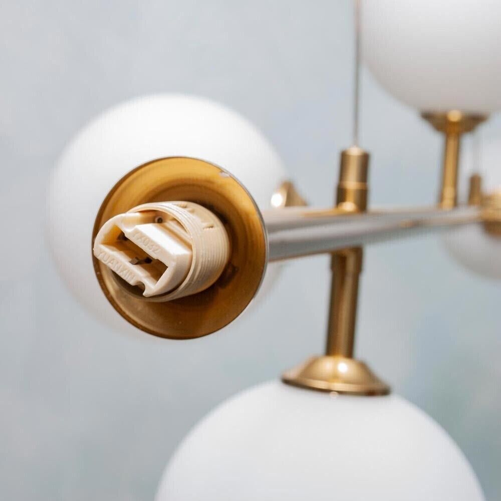 LAMPADARIO A SOSPENSIONE 6 SFERE SFERA ATTACCO G9 MODERNO