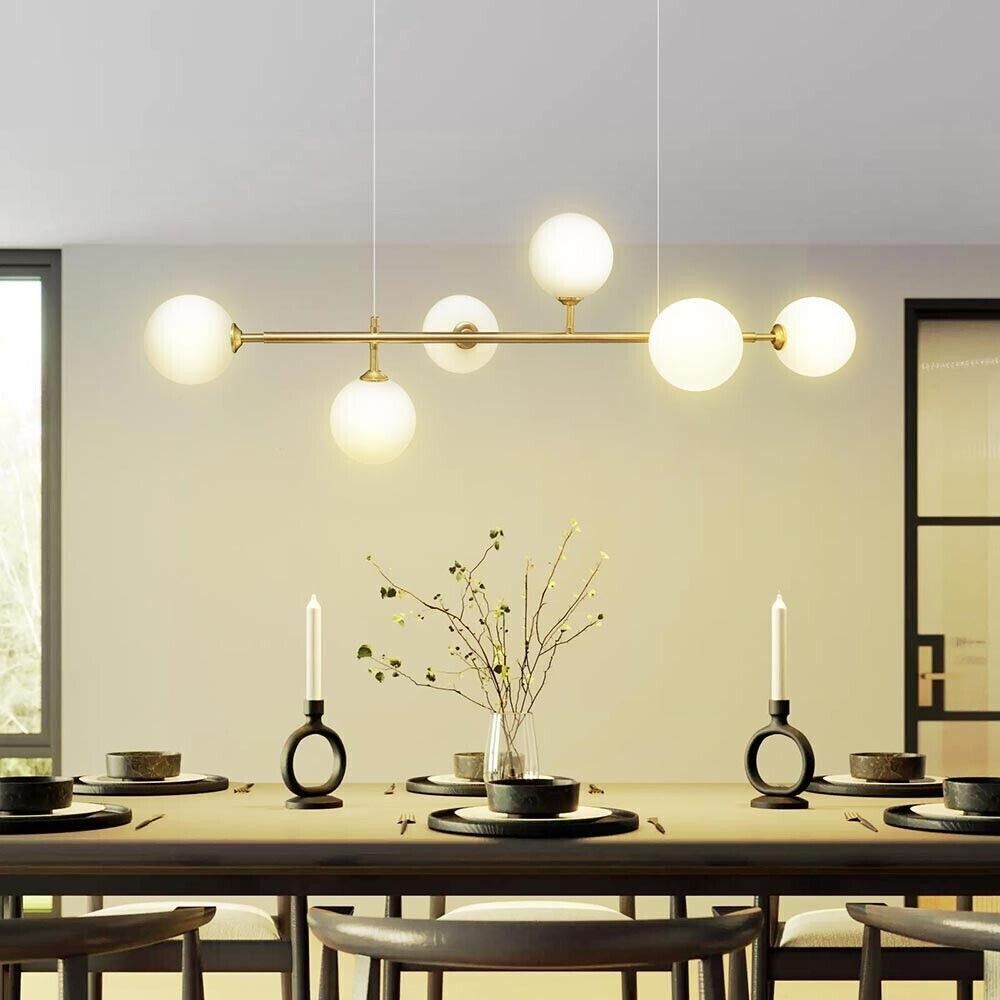 LAMPADARIO A SOSPENSIONE 6 SFERE SFERA ATTACCO G9 MODERNO