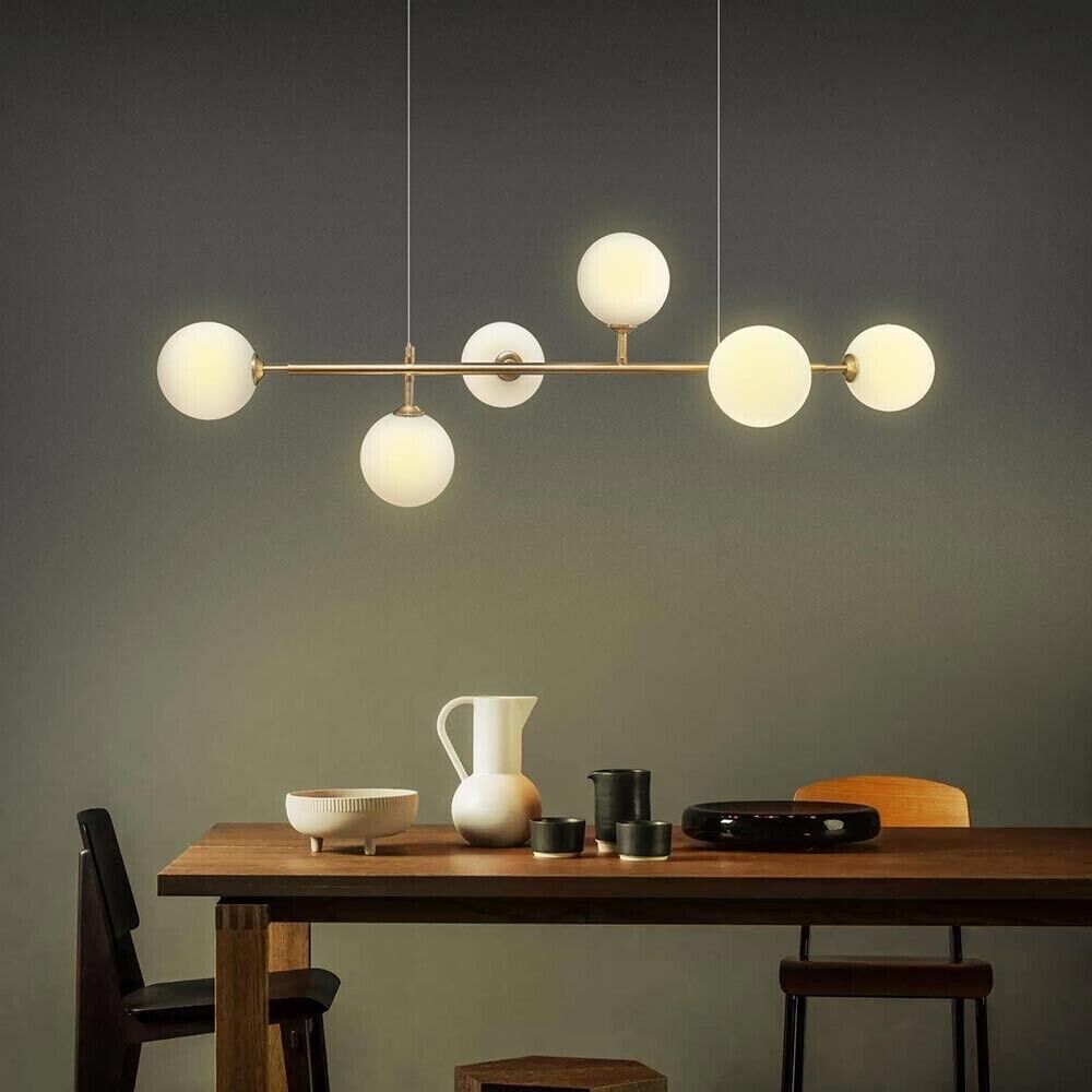 LAMPADARIO A SOSPENSIONE 6 SFERE SFERA ATTACCO G9 MODERNO
