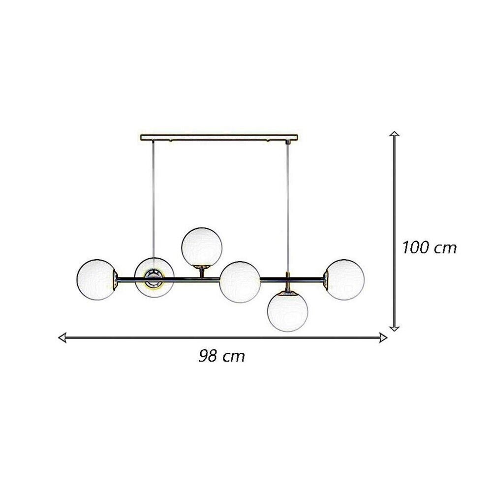 LAMPADARIO A SOSPENSIONE 6 SFERE SFERA ATTACCO G9 MODERNO