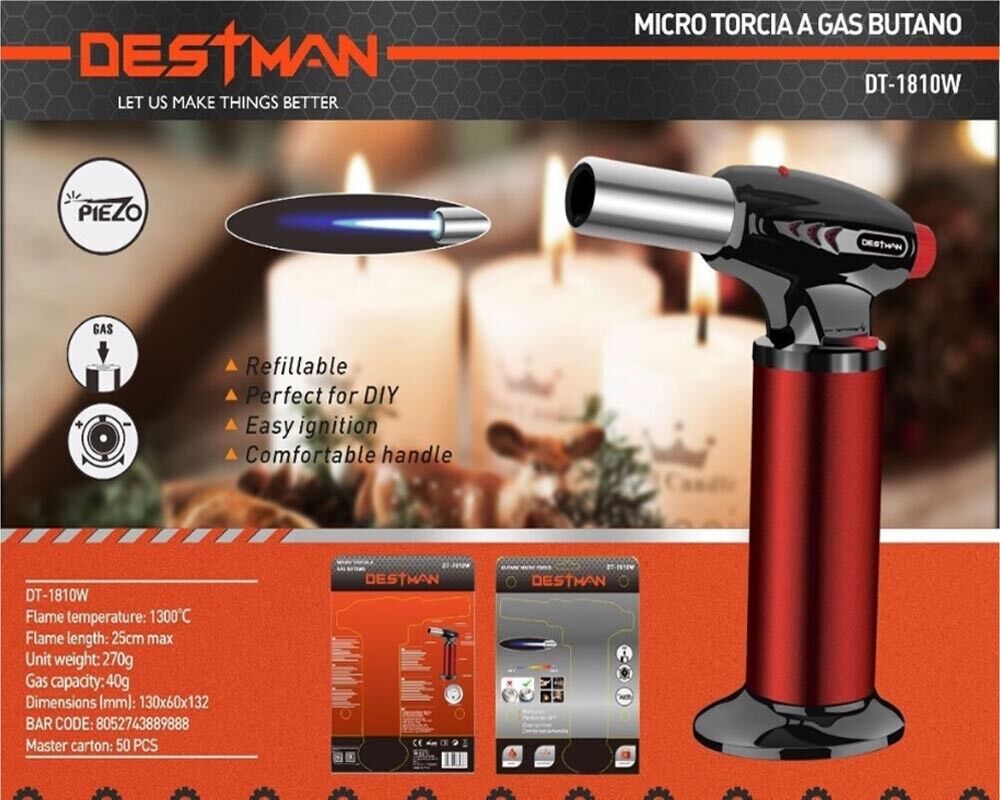 CANNELLO SALDATORE BRUCIATORE MINI TORCIA A GAS BUTANO PER BRASATURA CUCINA