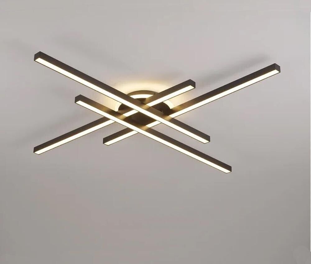 PLAFONIERA LED LUCE NATURALE 4000K LAMPADARIO 45 WATT MODERNO NERO PN21NN