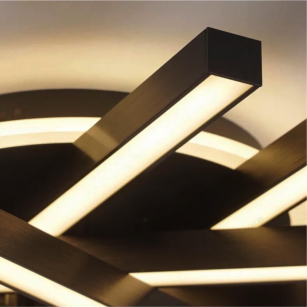 PLAFONIERA LED LUCE NATURALE 4000K LAMPADARIO 45 WATT MODERNO NERO PN21NN