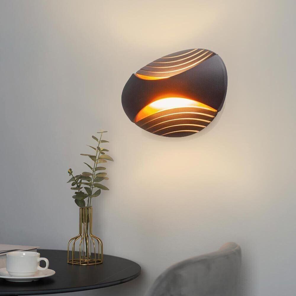 APPLIQUE 6 W DA PARETE DOPPIA EMISSIONE LED LUCE BIANCA CALDA NATURALE AQ15 NERO