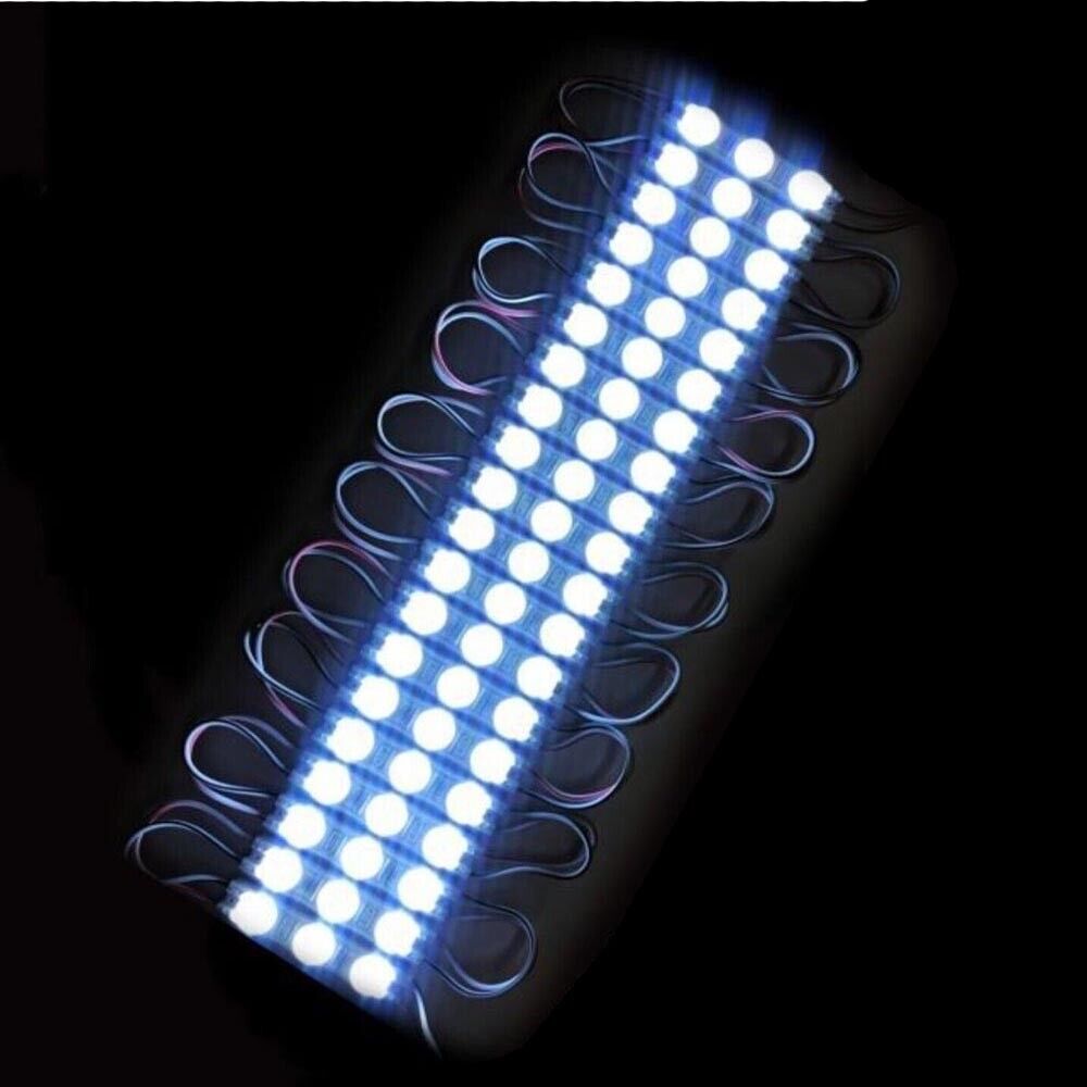 MODULO LED 12V 20 STRISCE PER INSEGNE TABELLE STRISCIA LUCE BIANCA GHIACCIO