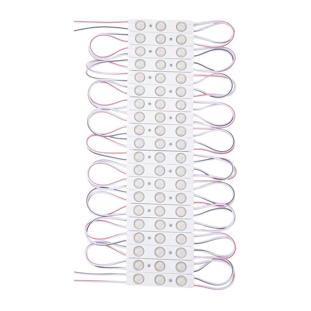 MODULO LED 12V 20 STRISCE PER INSEGNE TABELLE STRISCIA LUCE BIANCA GHIACCIO