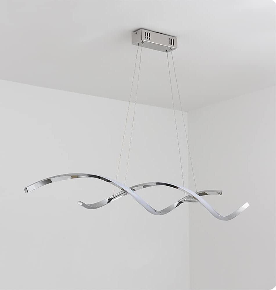 LAMPADARIO LED A ONDA TWIST 28 WATT LUCE BIANCA COLOR ARGENTO CROMATO B56AF