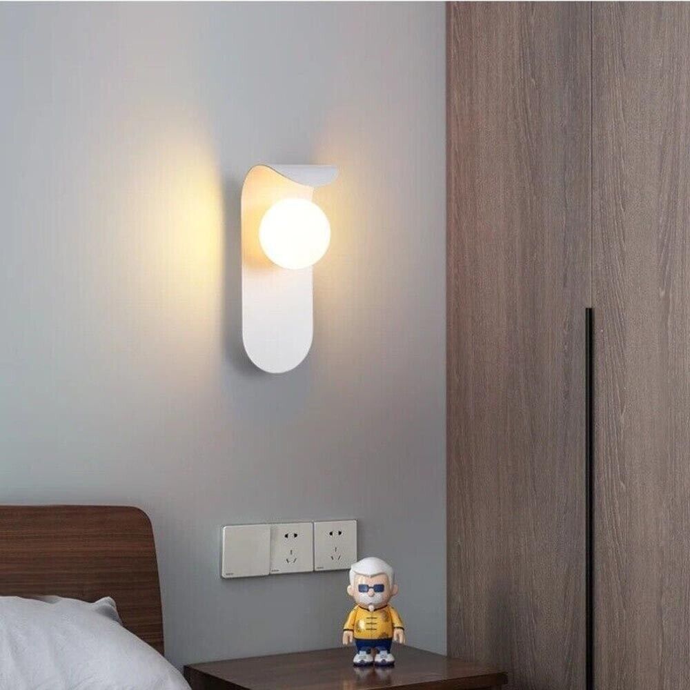 APPLIQUE A PARETE LAMPADA IN METALLO BIANCO SFERA G9 STILE MODERNO AQ46