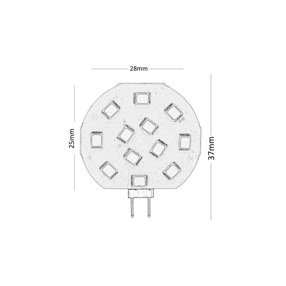 3 X LAMPADINA 12 LED LUCE BIANCA LAMPADA SLIM PIASTRA TONDA G4 2 WATT