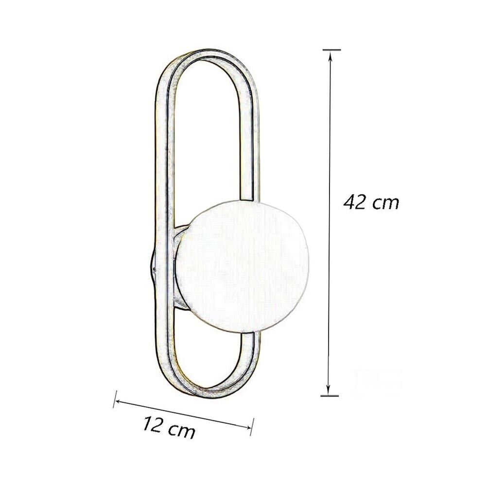 APPLIQUE A PARETE SFERA COLORE BIANCO LAMPADA DA MURO METALLO G9 BRONZO AQ47