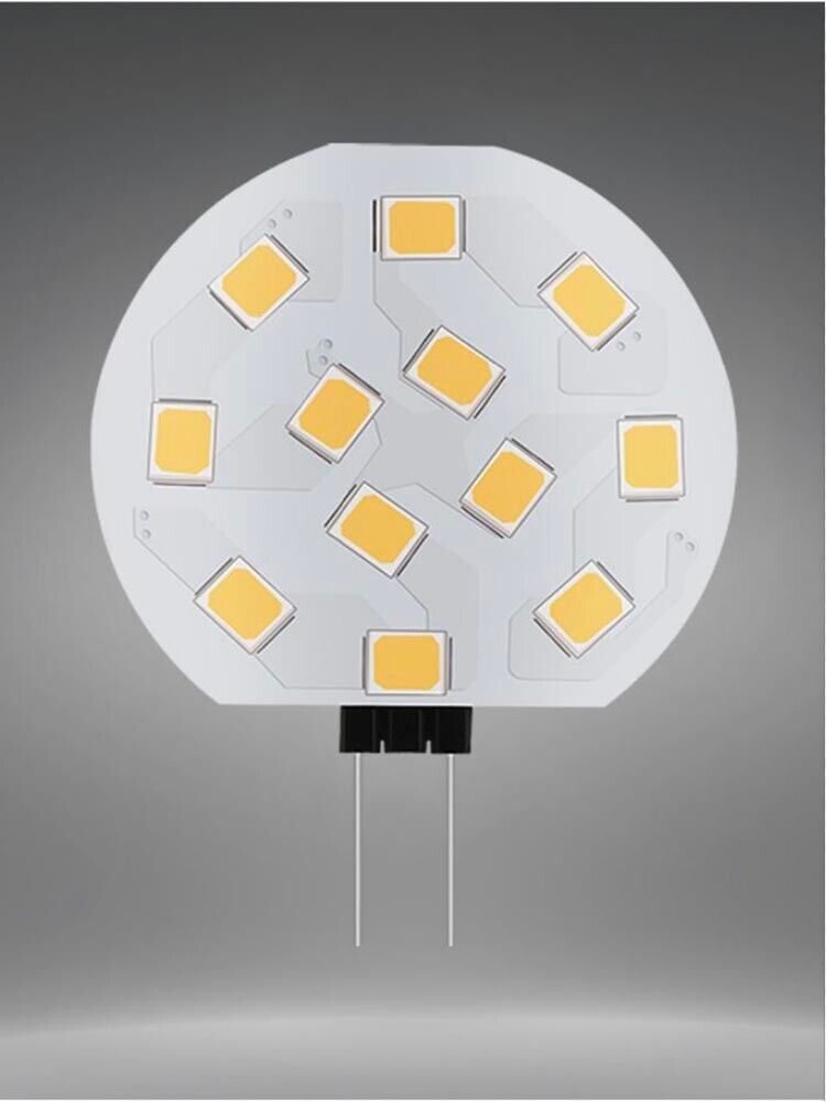 3 X LAMPADINA 12 LED LUCE CALDA LAMPADA SLIM PIASTRA TONDA G4 2 WATT