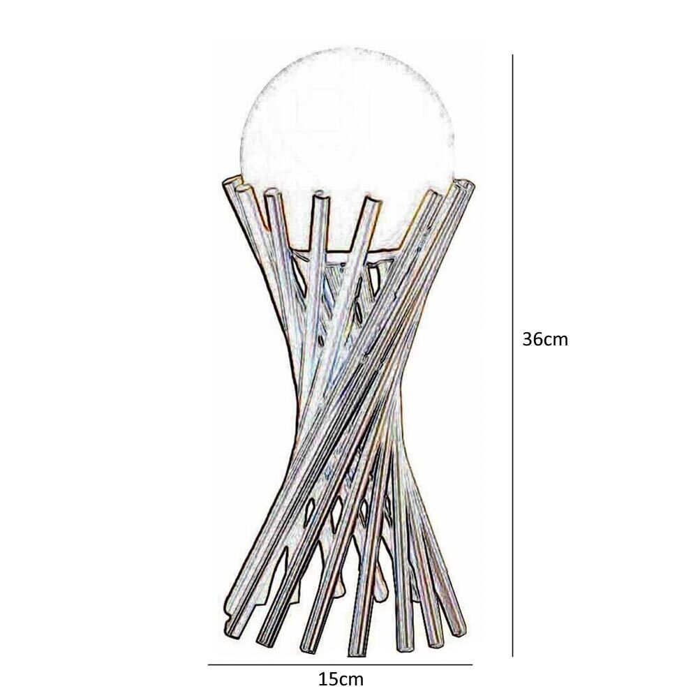 LAMPADA DA TAVOLO IN METALLO TUBOLARE SFERA G9 LUME BRONZO