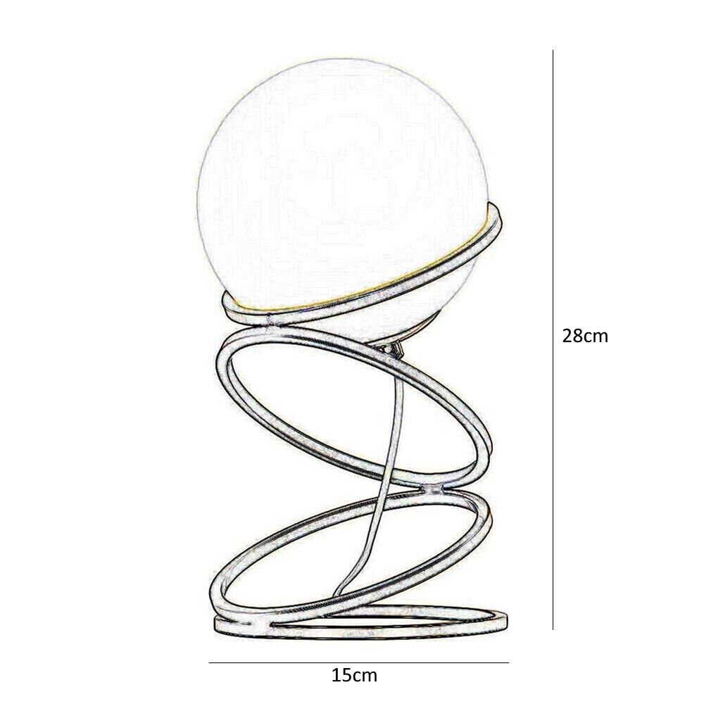 LAMPADA DA TAVOLO SFERA CON 4 ANELLI IN METALLO BRONZO LUME MODERNO G9 D31