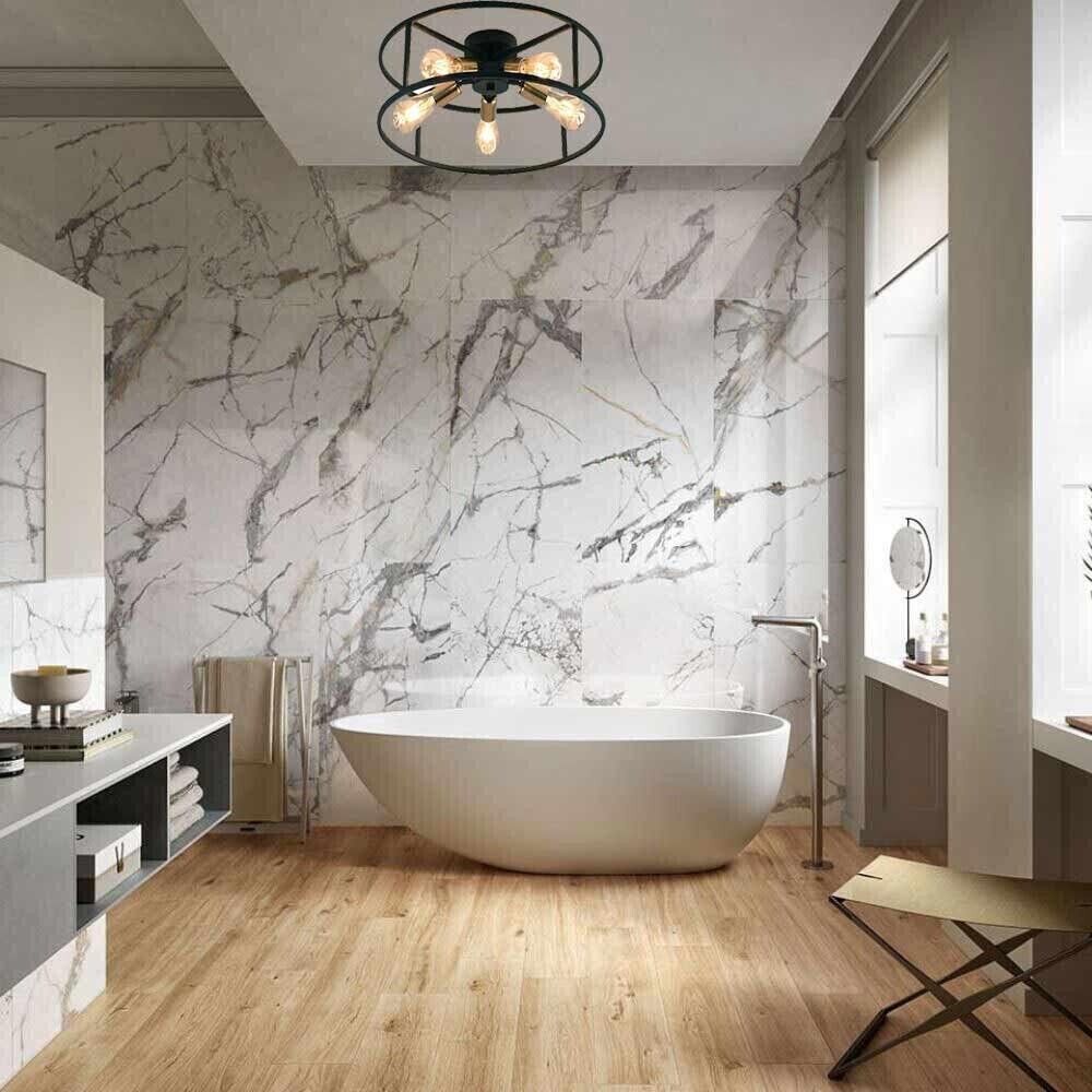 PLAFONIERA A SOFFITTO STILE INDUSTRIALE IN METALLO NERO E ORO 5 PORTALAMPADA E27
