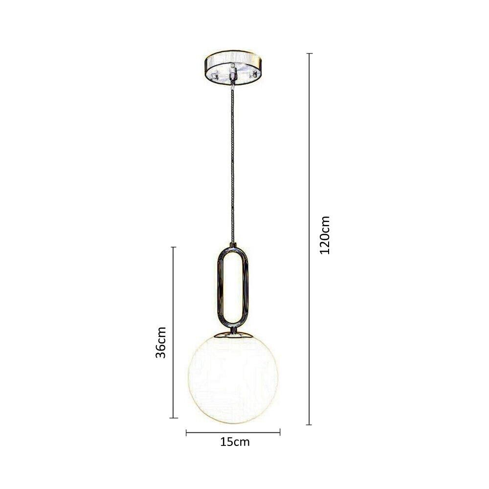 LAMPADARIO A SOSPENSIONE SFERA IN VETRO ATTACCO G9 BRONZO STILE MODERNO A96