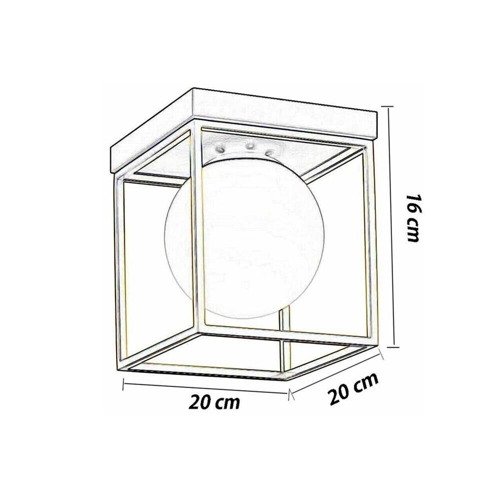 PLAFONIERA DA SOFFITTO SFERA IN VETRO BIANCO LAMPADARIO METALLO NERO BRONZO G9